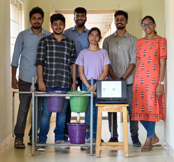  GITAM students design a system to recycle kitchen sink water